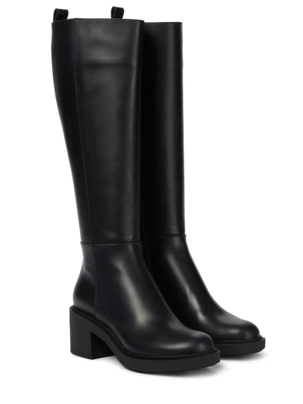 Gianvito Rossi Ollie Black Leather Knee Boots - Size 42